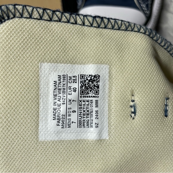 Converse Navy High-Tops with Cream Interior - Picture 4 of 5